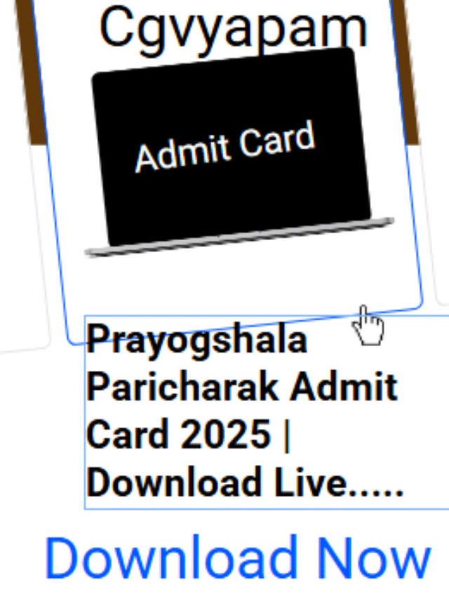 Cg Prayogshala Paricaharak Admit Card 2025 Live